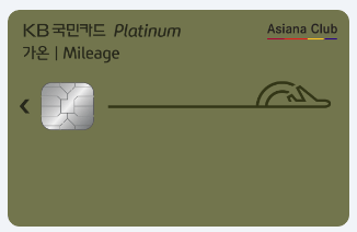 아시아나 마일리지 신용카드로 추천하는 국민 마일리지 가온플래티늄카드(아시아나) 이미지