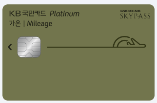 대한항공 마일리지 적립 신용카드로 추천하는 국민 마일리지 가온카드 플래티늄 이미지.