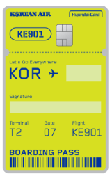 대한항공 마일리지 적립 신용카드로 추천하는 현대 대한항공 070 카드 이미지.